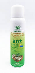 Солнезащитный спрей-молочко RAKO с эктсрактом кокоса, коллагеном и витаминами C и Е, 230 мл. 