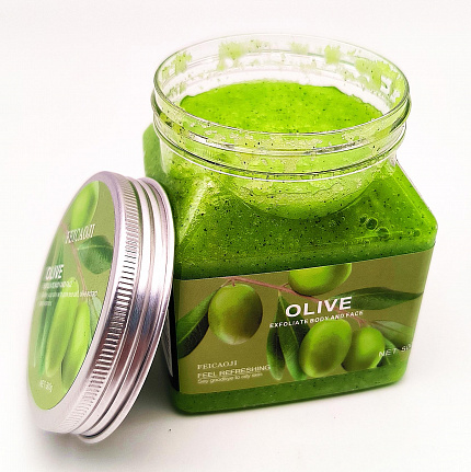 Скраб для лица и тела FEICAOJI Olive Body and Face с оливковым маслом, 500г.