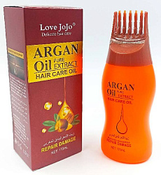 Аргановое масло для волос Love JoJo ARGAN Oil с специальной насадкой для разглаживания волос, 170мл.