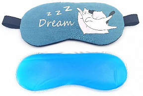 Маска для сна EYE MASK Dream с охлаждающим гелевым вкладышем (тёмно-синий цвет)