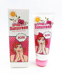Солнцезащитный крем Kiss Beauty SPF60 PA+++ SUNSCREEN HIGH PROTECTION ROSE, экстракт розы, 75 мл.