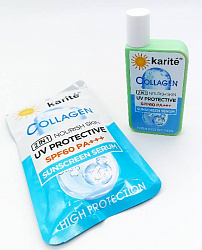 Солнцезащитный увлажняющий коллагеновый крем для лица Karite Collagen 2 in 1 SPF60 PA+++, 60мл.