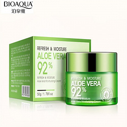 Крем для лица с алоэ вера Bioaqua 92% refresh & moisture, 50 г.