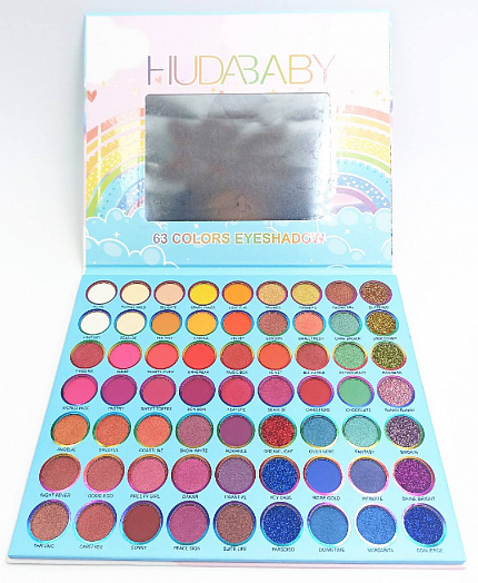 Палетка теней HudaBaby 63 цвета