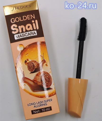 Тушь Shedoes Golden Snail Mascara водостойкая, 10мл.