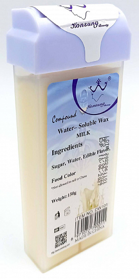 Воск теплый Konsung Beauty Water-Soluble Wax MILK для депиляции "Молочный" в картридже, 150г. 